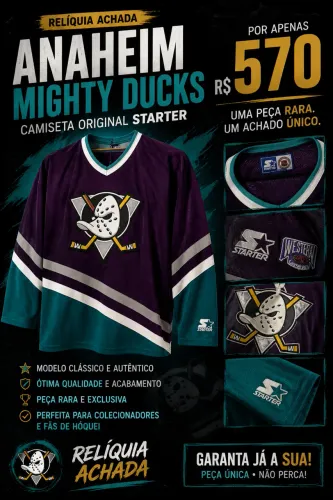 original vintage Starter do time de hóquei Anaheim Mighty Ducks