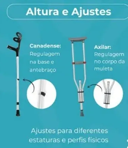 Venda e locação semanal de muletas axilares, canadenses e bota ortopédica
