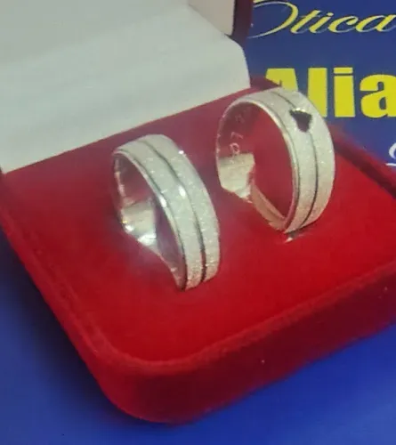 Alianças Namoro Prata 950 Coração Feminina 6 mm Alianças Prata 950