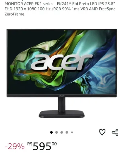 Monitor Acer mk241y 23.8" NOVO