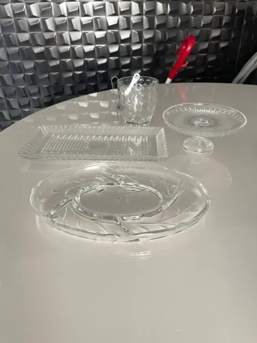 Conjunto 4 Peças para Servir - 3 em Cristal + Balde de Gelo