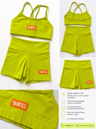 Conjunto Fitness SIEG Verde Neon Original