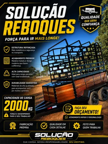 Reboque carga viva COM FREIO