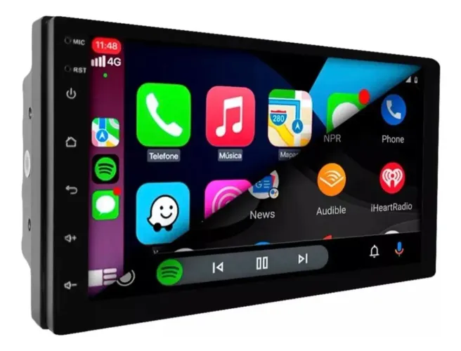 MULTIMÍDIA ANDROID 7? HT-7240CA - KIT COMPLETO COM MOLDURA E CÂMERA DE RÉ