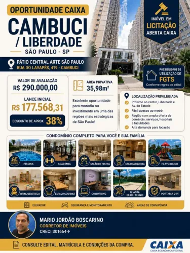 Cambuci artes Pátio Central leilão 