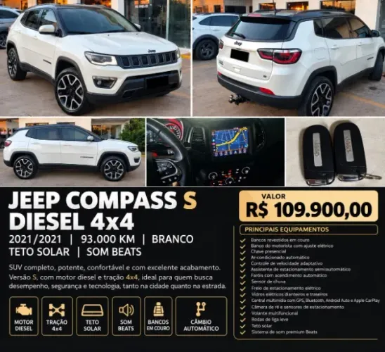Jeep Compass S 2.0 4X4 TB 16V Diesel Aut. 2021