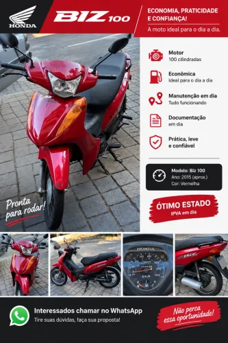 Honda Biz 100 vermelha