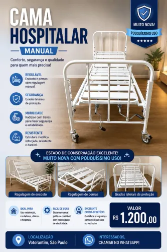 Cama hospitalar, quase sem uso
