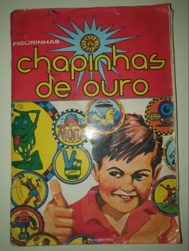 Álbum Figurinhas Chapinhas De Ouro COMPLETO Com a Chapinha do Rei Pelé Futebol