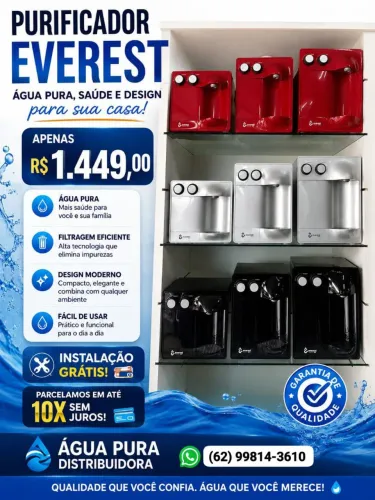 Purificador soft everest instalação Grátis