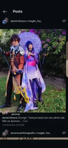 Cosplay raiden shogun animação (não vem o guarda chuva)