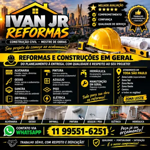 IVAN JR REFORMAS ? QUALIDADE, CONFIANÇA REFORMAS ? QUALIDADE, CONFIANÇA E COMPROMETIMENTO!