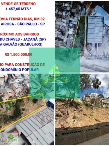 Terreno à venda, 1.457,65 MTS A. Total - Parque Edu Chaves, São Paulo, SP