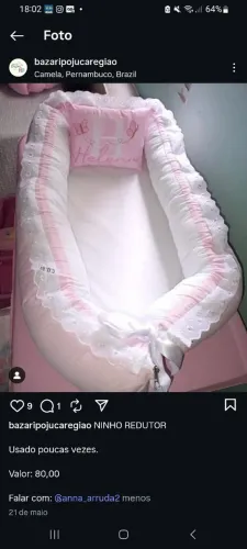 Vendo ninho de bebe com travesseiro e mosquiteiro que cabe em berço tbm ,para menina