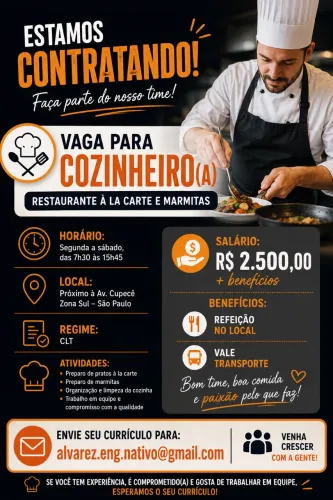 Vaga cozinheiro