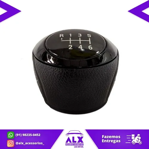 Manopla de Câmbio Chevrolet Onix / Prisma / Cobalt / Spin  6 Marchas - Preta