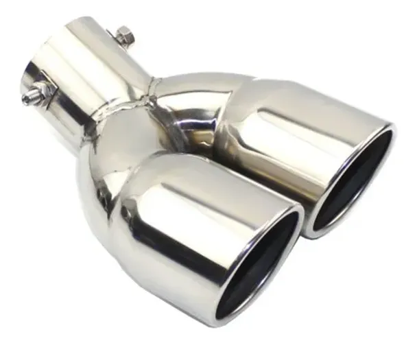 Ponteira Escapamento Aço Inox Esportiva Dupla Saída Angulad