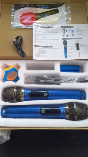 Microfone Sem Fio Karaoke Duplo