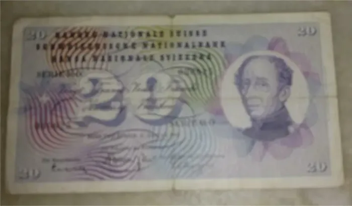Cédula suiça antiga 