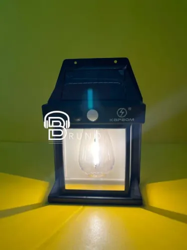 Luminária Solar Parede Externo Led Filamento Colonial Vintage<br>