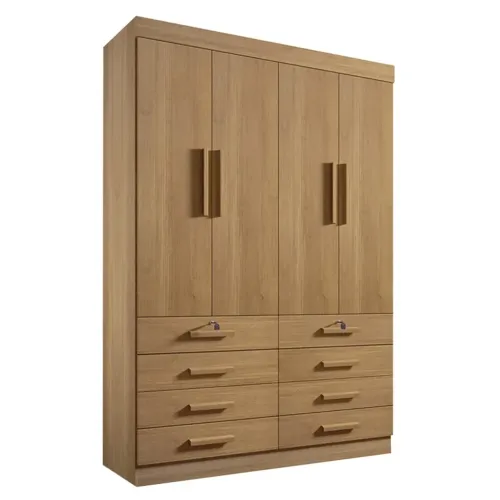 Roupeiro Mônaco 4 Portas 8 Gavetas Cinamomo Larg. 1.60m rf544
