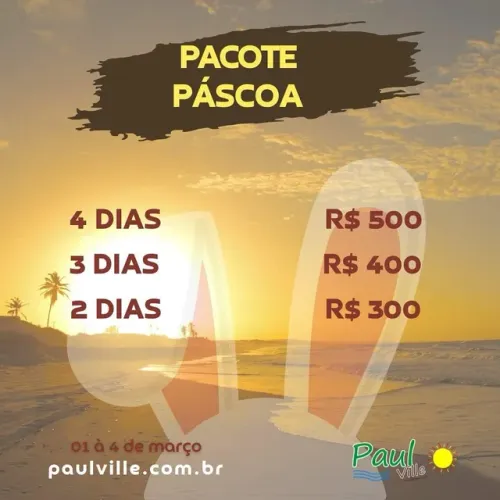 Aproveite preço Páscoa na praia