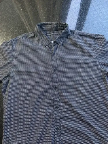 Camisa Social Preta com Estampa