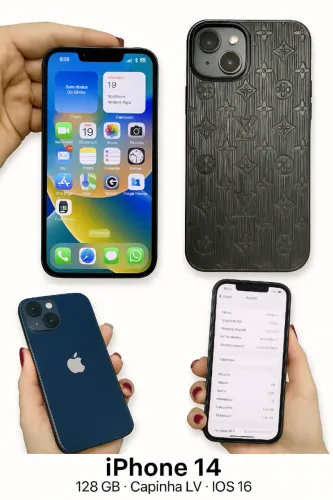 ? iPhone 14 - 128 GB - Azul com capinha e pelicula