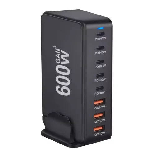 Carregador USB 600W GaN - Carregamento rápido para múltiplos dispositivos
