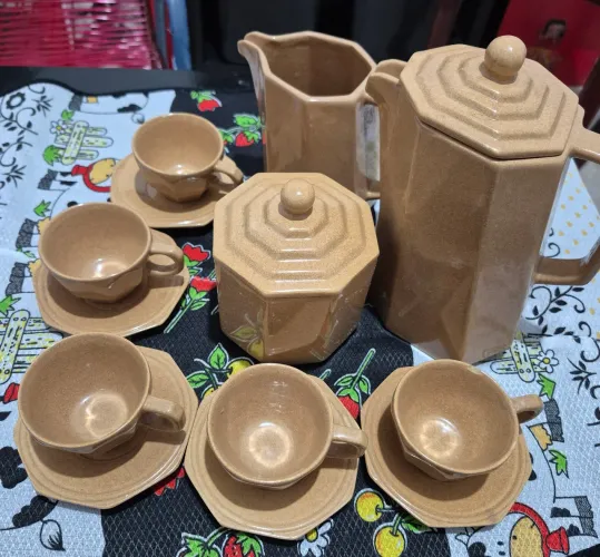 Jogo café anos 80 cerâmica vintage