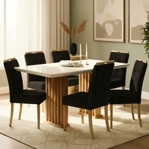 *Mesa Mona/Munique 1,60 cm 6 Cadeiras Pronta Entrega.