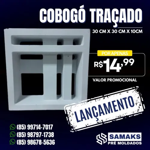 Cobogó Traçado 30x30x10cm - MODELO NOVO