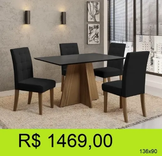 mesa com 4 cadeiras - a pronta entrega