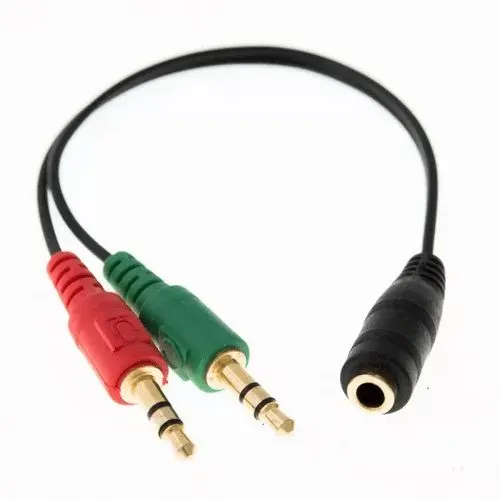 Cabo P2 Y - 2x P2 (Macho) para fone e microfone 