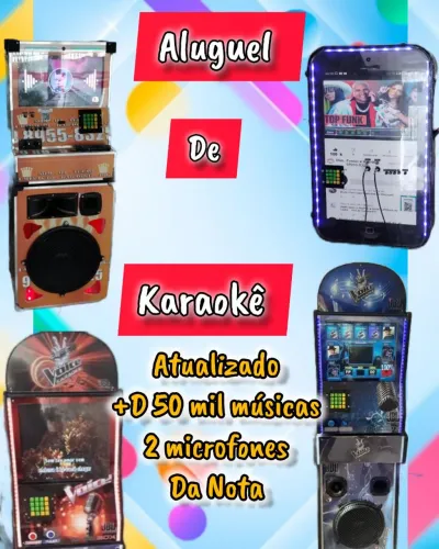 Alugo máquinas de Karaokê e som iluminação fumaça 