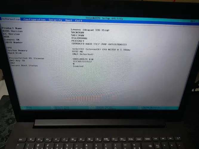 Notebook ideapad 320 8 de ram 240 de SSD 