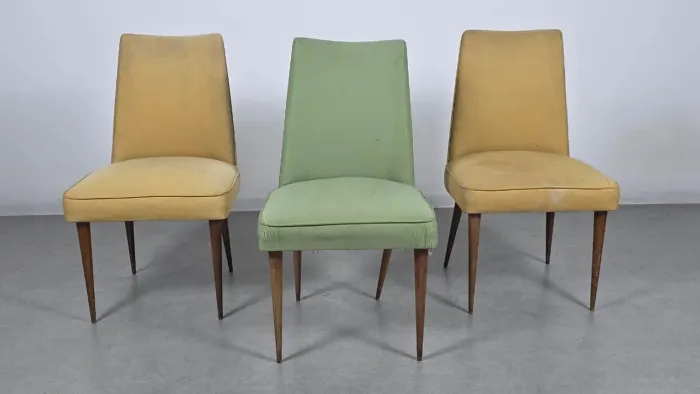 Trio de cadeiras pé palito , década de 50