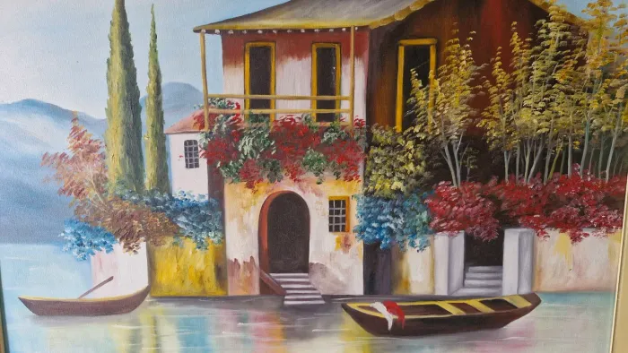 Quadro pintura da região mediterrânea Itália