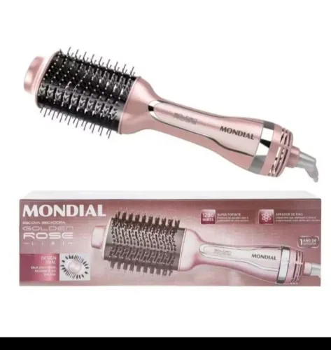 Escova Secadora Mondial Golden Rose - Design Oval