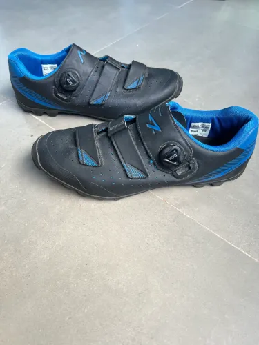 ACEITO OFERTAS E TROCAS. Sapatilha ciclismo Mtb Shimano Me4 Sh-me400 Preta/azul 41/42br