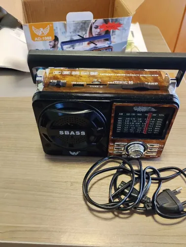 Rádio Retro Portátil AM/FM/SW com USB/SD/TF