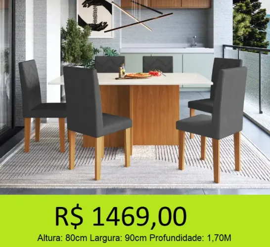 MESA DE JANTAR COM BASE REFORÇADA