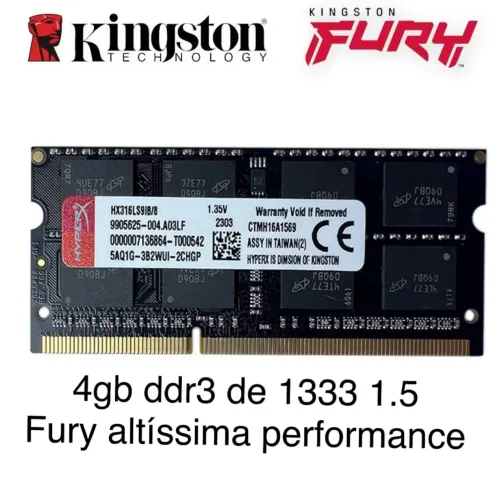 Memoria ram 4gb ddr3 1333 1.5 v 10600 kingston fury