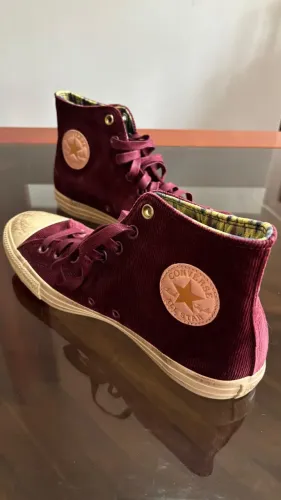 Tênis Converse Wonka tamanho 42 US 10 bordô camurça novo na caixa