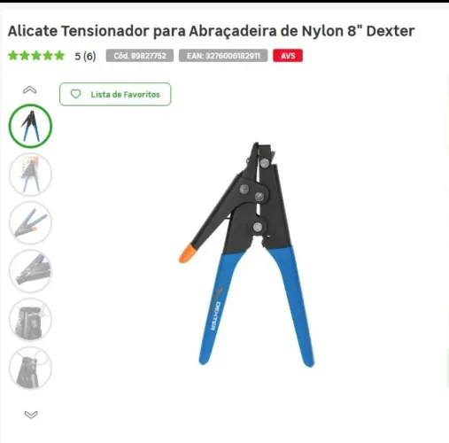 Alicate Tensionador para abraçadeira de nylon 8" Dexter