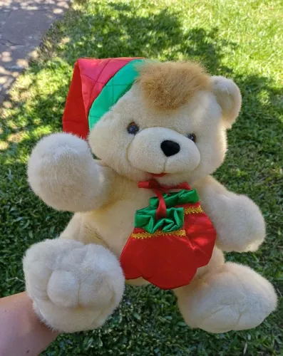 Urso pelúcia Natal com música
