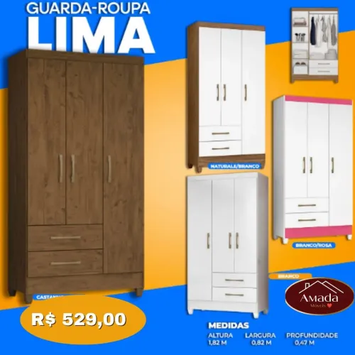 Guarda-Roupa Lima - à pronta entrega 