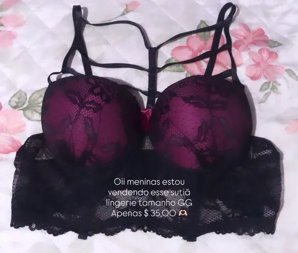 Sutiã langerie preto com rosa