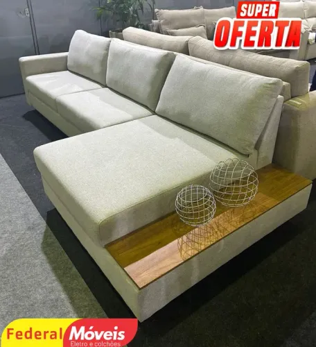 Sofá em Linho com Chaise 2,88m Premium - Entregamos