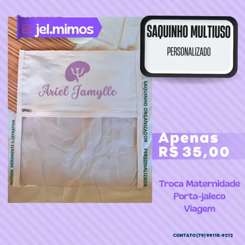 Saquinho Personalizado - Troca Maternidade/Viagem